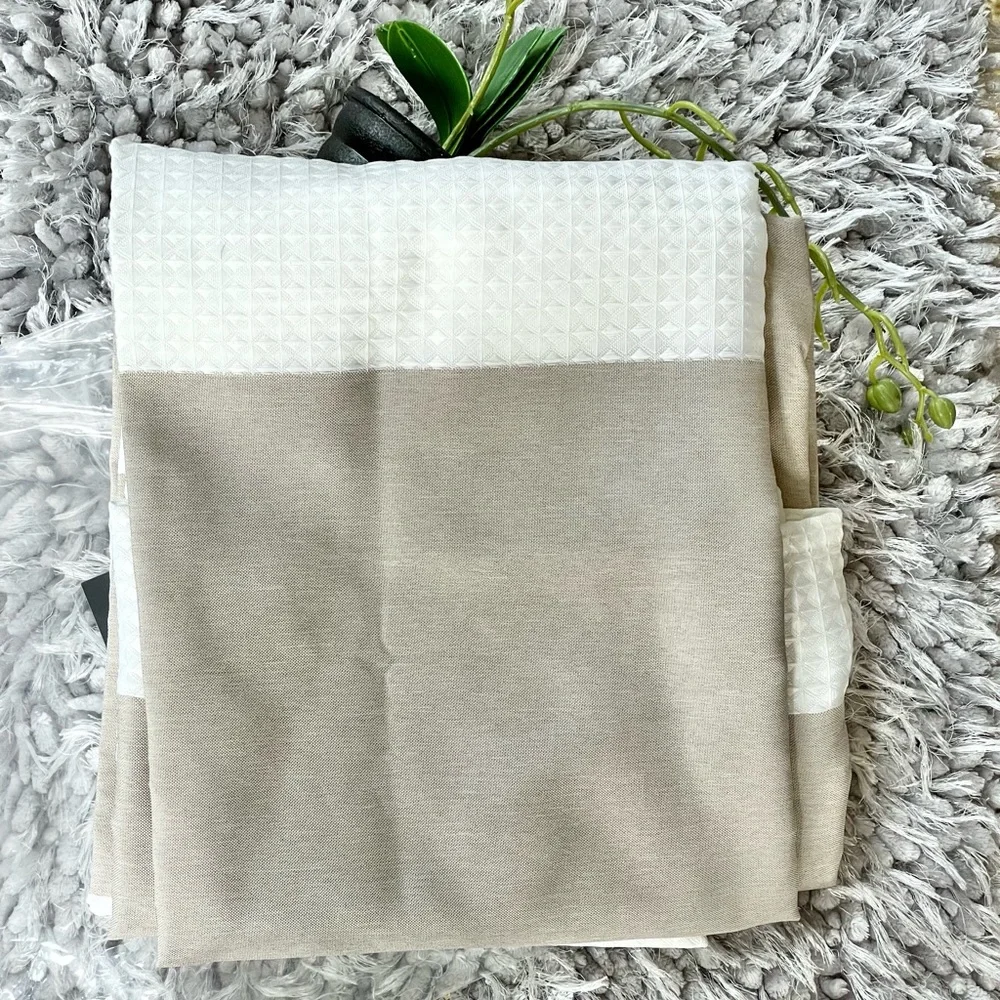 New with tag MADISON PARK SPA WAFFLE SHIWER CURTAIN w/SCOTCHGARD REPELLENT TAUPE